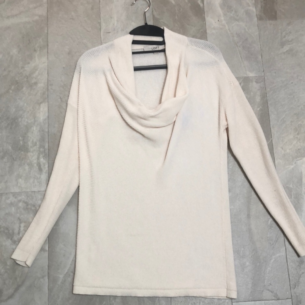 LOFT sweater with drape front/neckline